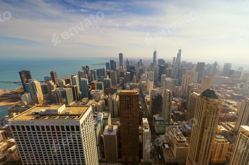 Preview: Buildings in downtown urban city skyline. United States or USA