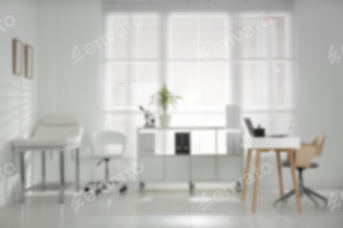 Preview: Medical office interior, blurred view. Healthcare service