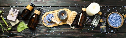 Preview: Concept of skin and face care, lavender cosmetic