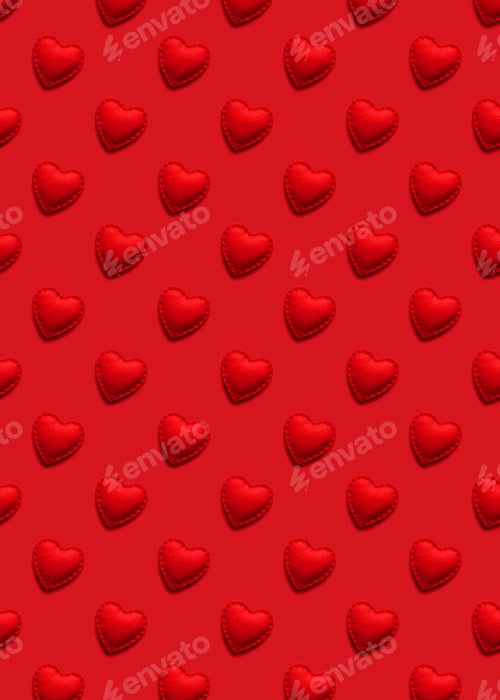 Preview: Heart pattern in red