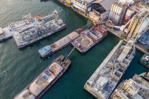 Preview: Lei Yue Mun, Hong Kong 22 May 2019: Top view of Hong Kong concrete plant factory