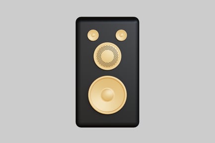 Preview: Modern black and gold speaker