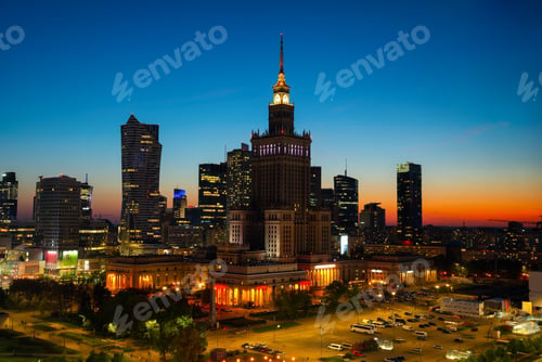 Preview: Warsaw at night