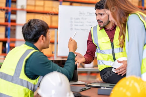 Preview: Group of worker in the warehouse factory