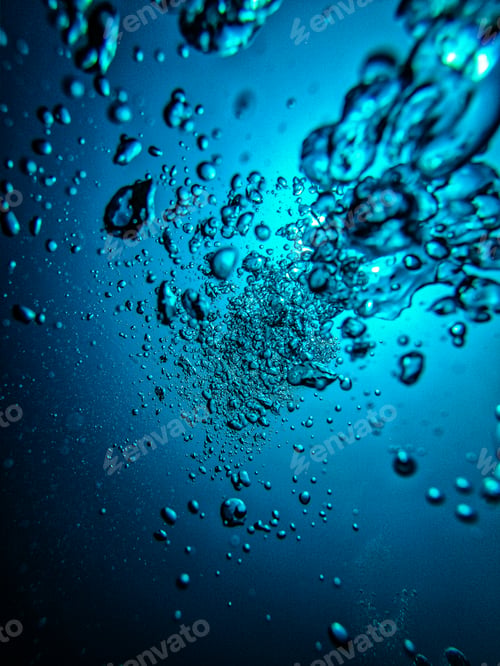 Preview: Bubbles Rising in the Deep Blue Ocean Water