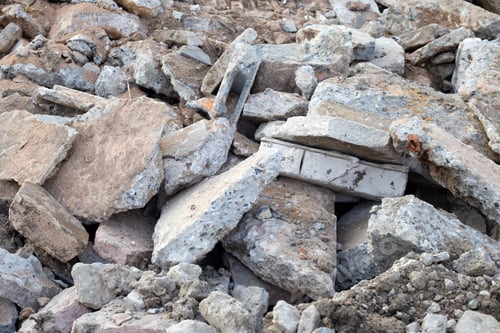 Preview: Piles of rubble after house demolition