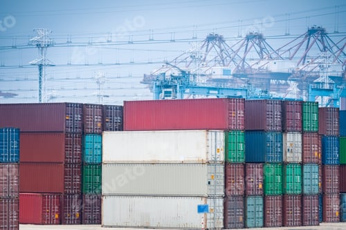 Preview: container yard closeup