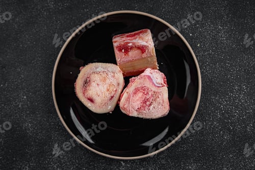 Preview: raw bone food bone marrow fresh eating cooking appetizer meal food snack on the table copy space