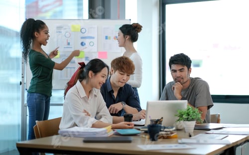Preview: Group of asian business meeting and discussing with new startup idea project.