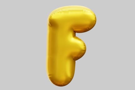 Preview: Golden Letter F Balloon
