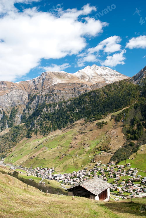 Preview: vals village in switzerland alps