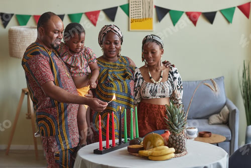 Preview: African family celebrating Kwanzaa holiday