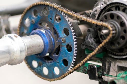 Preview: a close up professional sport karting car engine motor