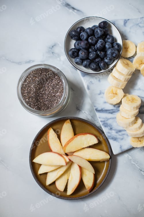 Preview: Fruits and Seeds on Marble Table