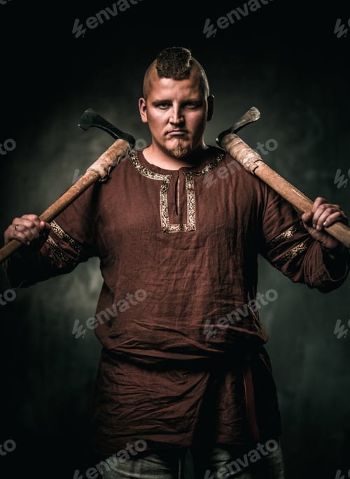 Preview: Viking with two battle axes