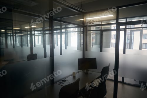 Preview: Modern interior of private workspace in business center