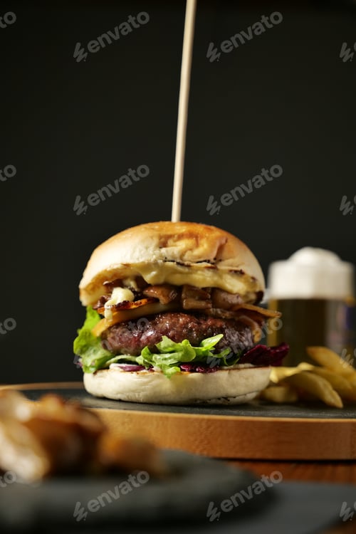 Preview: burger minimal black background