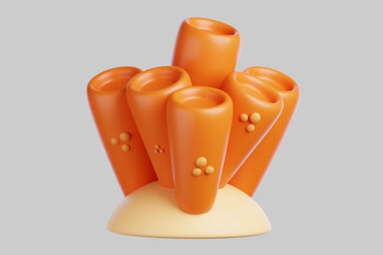 Visualização: Formação de coral em tubo de desenho animado