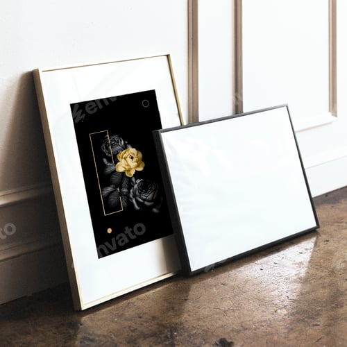 Preview: Floral frame against a white wall