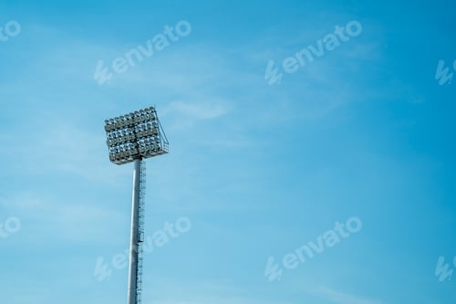 Preview: Spotlight pole at Stadium against sky.