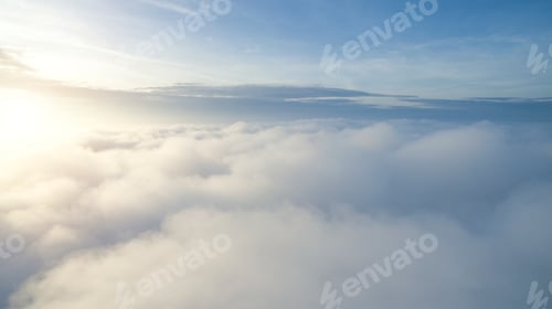 Preview: Sunny sky abstract background, beautiful cloudscape, on the heaven, view over white fluffy clouds,