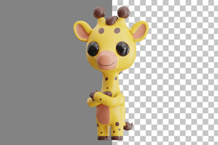 Preview: Confident Giraffe Character 3D Illustration