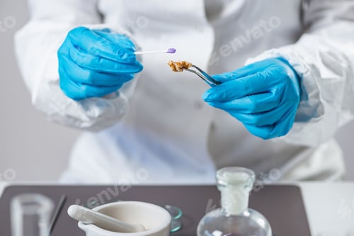 Preview: Microbiologist analysing quality of fruits