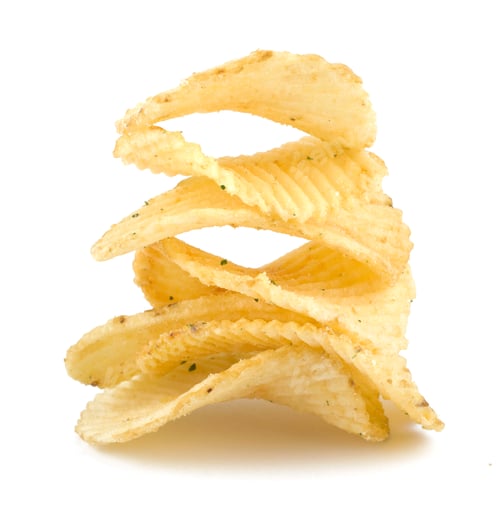 Preview: Potato chips isolated on white background