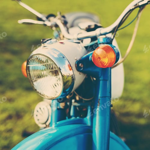 Preview: Blue vintage motorcycle
