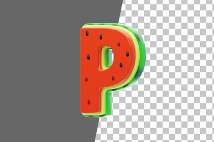 Preview: Watermelon P 3D Icon