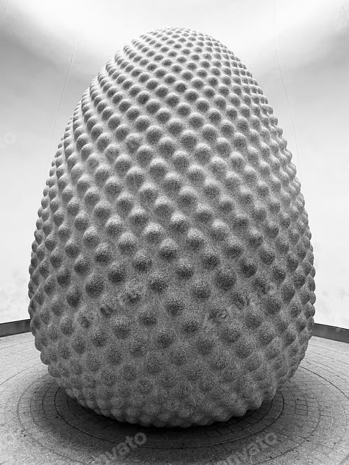Preview: Large, egg-shaped object located in an interior setting
