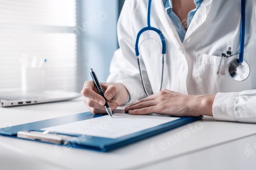 Preview: Doctor writing a medical prescription
