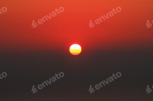 Preview: Deep red sunset scenery