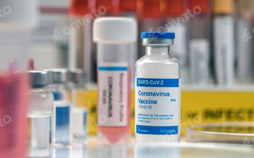 Preview: Coronavirus covid-19 experimental vaccine in a laboratory, conceptual image