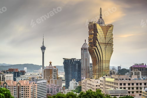 Preview: Macau, China Skyline Of Casino Hotels.