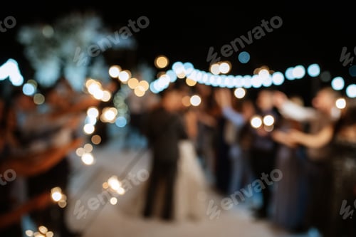 Preview: newlyweds at a wedding of sparklers