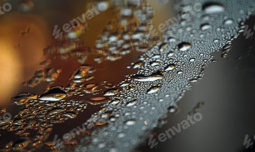 Preview: Close-up view of the water drops on the glass