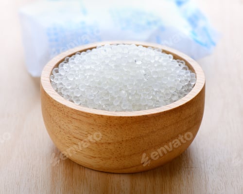 Preview: Silica gel in wood bowl