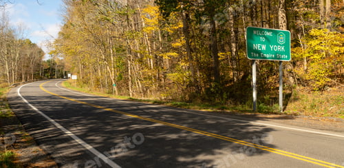 Preview: Welcome to New York The Empire State Boundary Road Sign