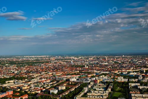 Preview: Aerial view of Munich. Munich, Bavaria, Germany