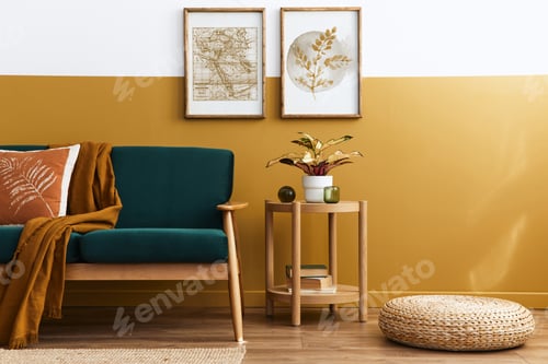 Preview: Stylish scandinavian interior of living room