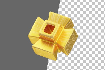 Preview: Glitter Abstract Golden Reflective Orb 3D Icon