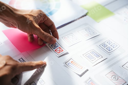 Preview: ux Graphic designer creative sketch planning application process development prototype wireframe for