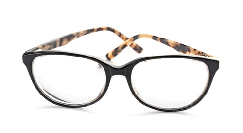 Preview: Glasses with corrective lenses on white background. Vision problem