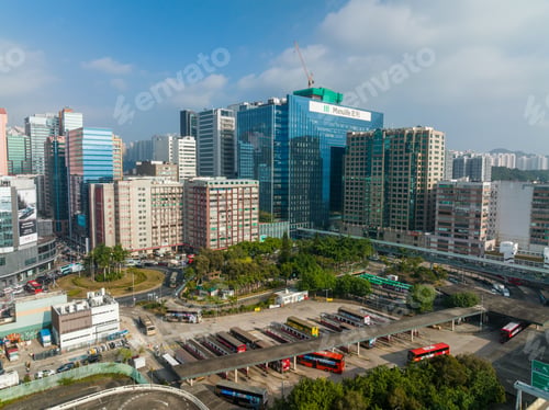 Preview: Kwun Tong, Hong Kong 28 December 2021: Hong Kong business district in Kowloon side