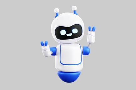 Preview: Cute white and blue robot