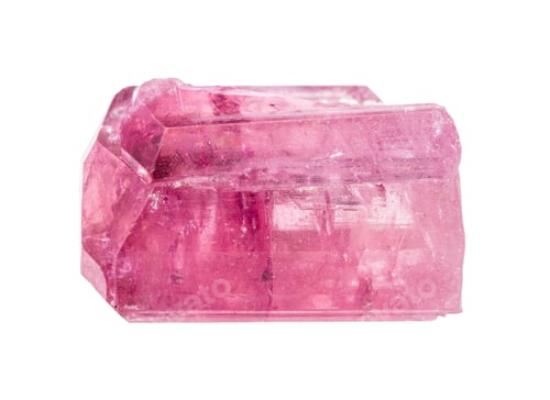 Preview: rough rubellite crystal isolated on white