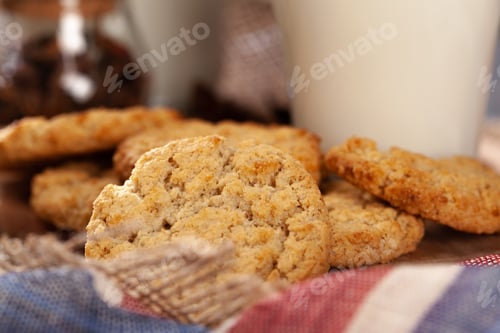 Preview: Homemade oat cookies for snack close up