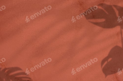 Preview: Monstera leaves shadow on brown background