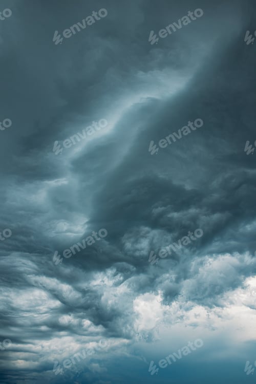 Preview: Stormy Sky Before Rain Thunderstorm. Storm Cloudy Sky Background
